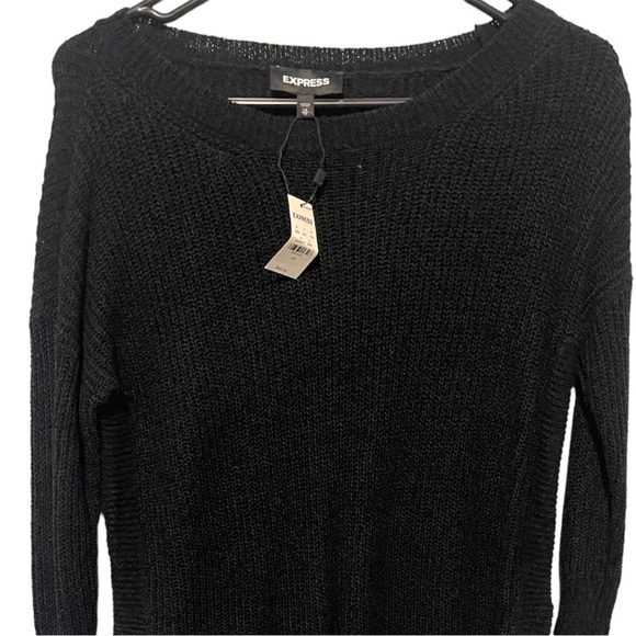 New black longer style knit long sleeve sweater​​​​ - Picture 2 of 3